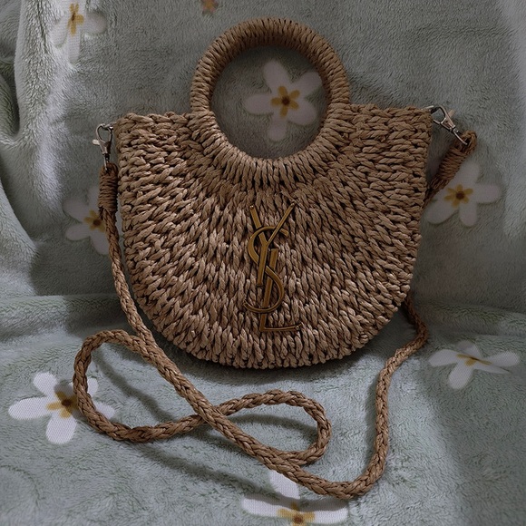 Saint Laurent Half-Circle Straw Bag - Picture 2 of 11